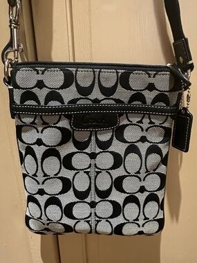 OG-  Coach Monogram Black and White Crossbody Bag